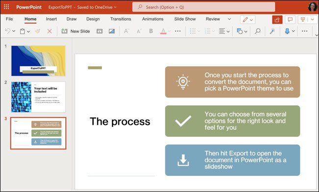 Cách chuyển đổi, xuất file tài liệu Word thành bài trình chiếu PowerPoint