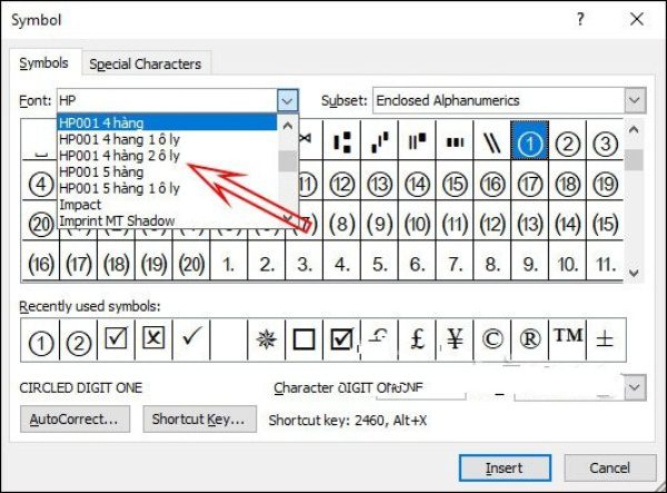 Nhấp vào Font và chọn font chữ bạn cần