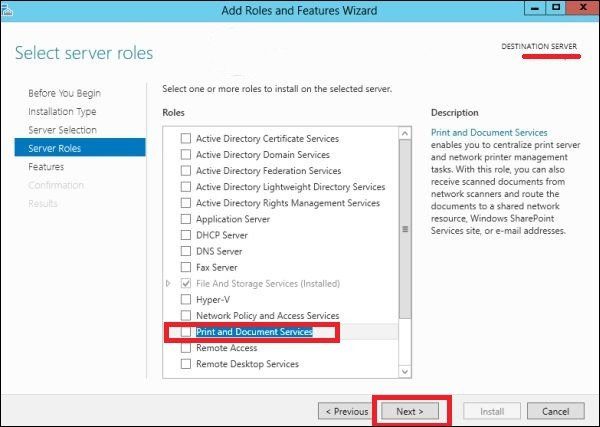 Cách cài đặt Print Server trong Windows Server 2012