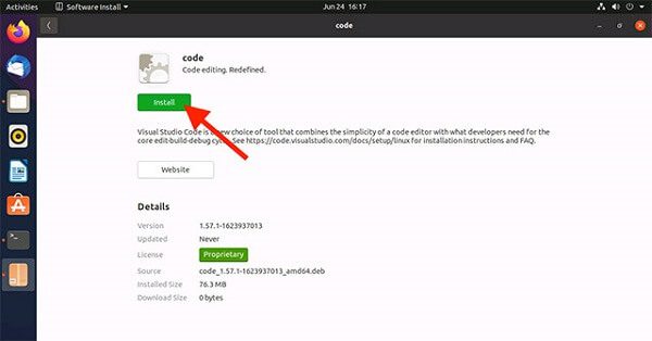 Cài đặt Visual Studio Code bằng gói .deb