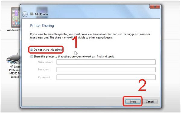 Bước 8.1. Cách cài đặt máy in cho máy tính Windows 7