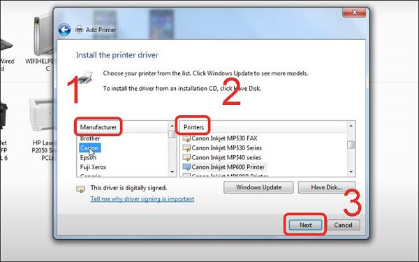 Bước 6. Cách cài đặt máy in cho máy tính Windows 7