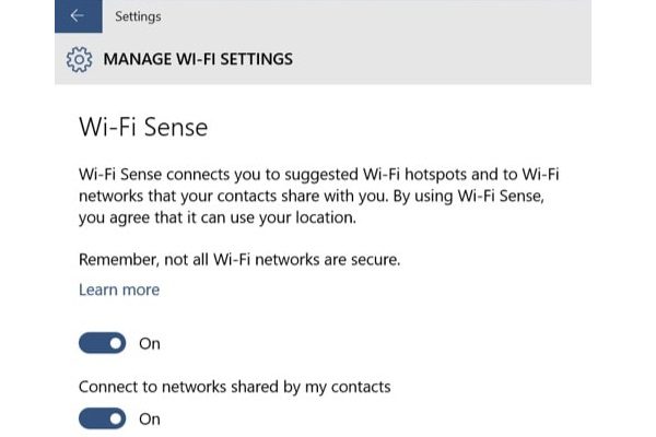 Bước 3. Cách chia sẻ mật khẩu wifi trên Win 10 bằng Wifi Sense