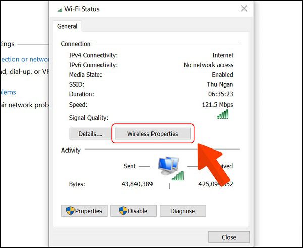 Bước 3.2. Cách xem pass wifi Win 10 bằng “Open Network & Internet settings”