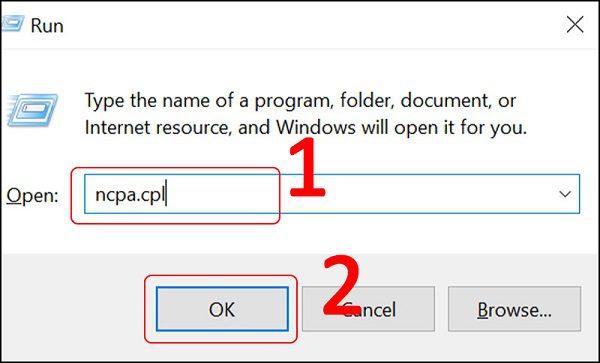 Bước 1. Cách xem pass wifi Win 10 bằng “ncpa.cpl”