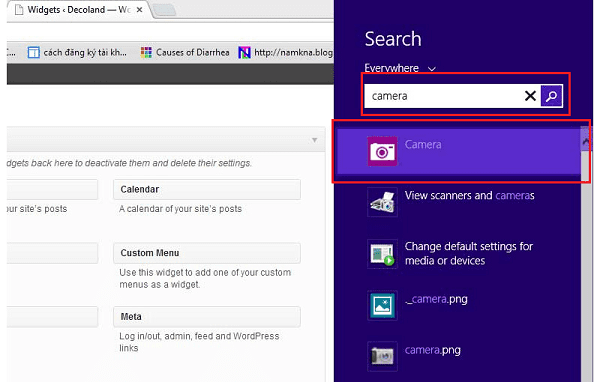 Cách kiểm tra camera máy tính trên Windows 8